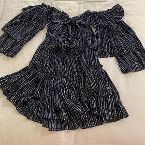 Misa Los Angeles - Navy + White Mini Dress - Size Small